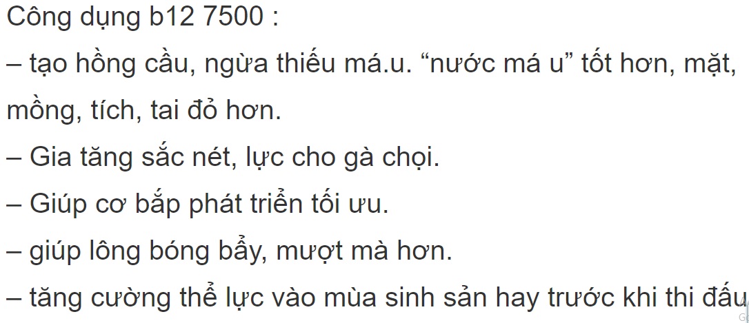b12 7500 nuôi gà đá đỏ khỏe mau lên hình
