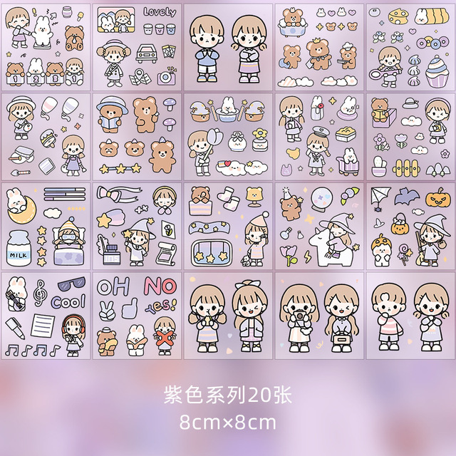 Set 100 miếng sticker dễ thương Hàn quốc có tách lẻ