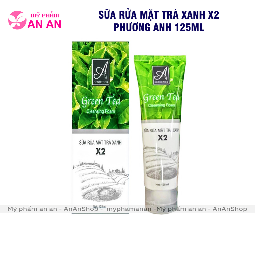 Sữa rửa mặt trà xanh X2 Phương Anh 125ml, Mẫu mới 2024, Hàng chính hãng