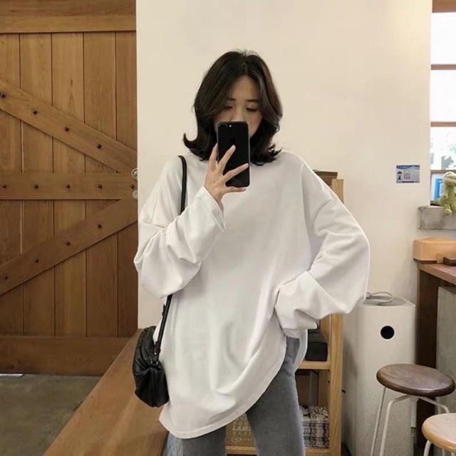 Áo thun dài tay trơn nhiều màu basic unisex