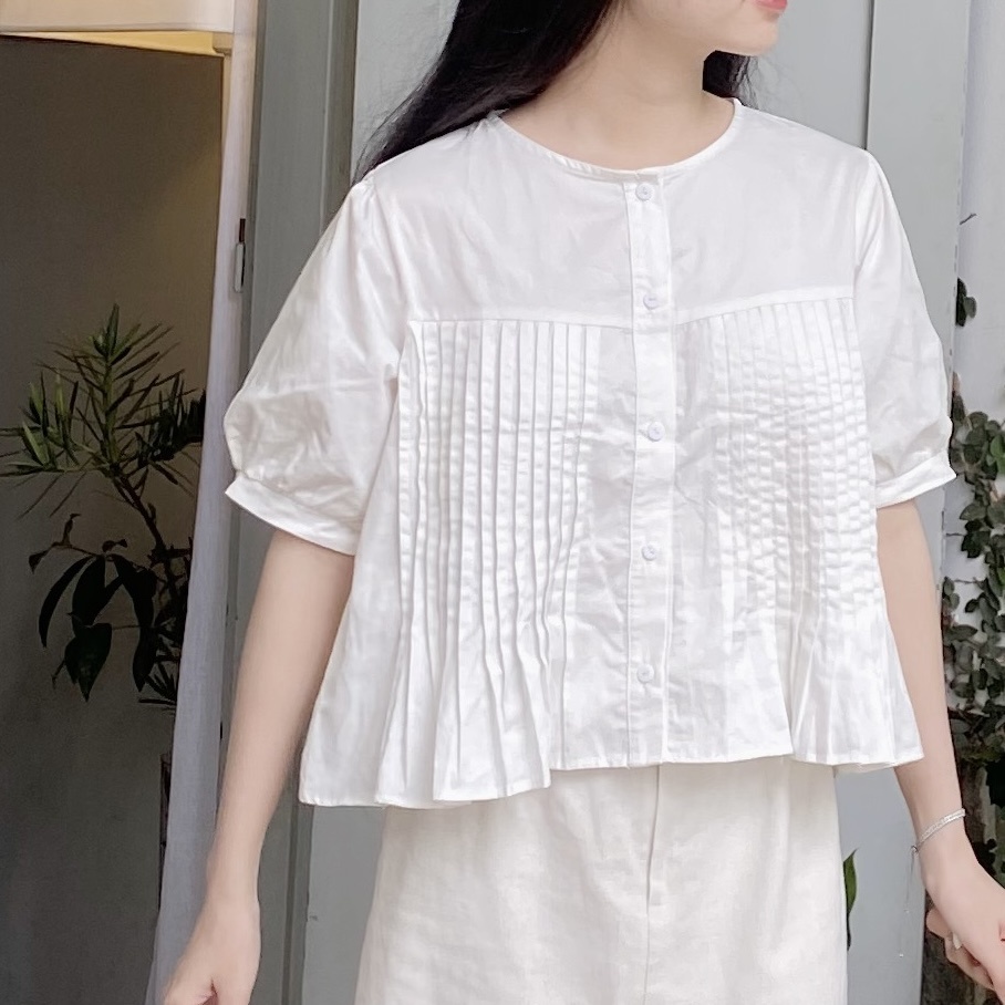 DOB - Áo tay ngắn xếp li Cola