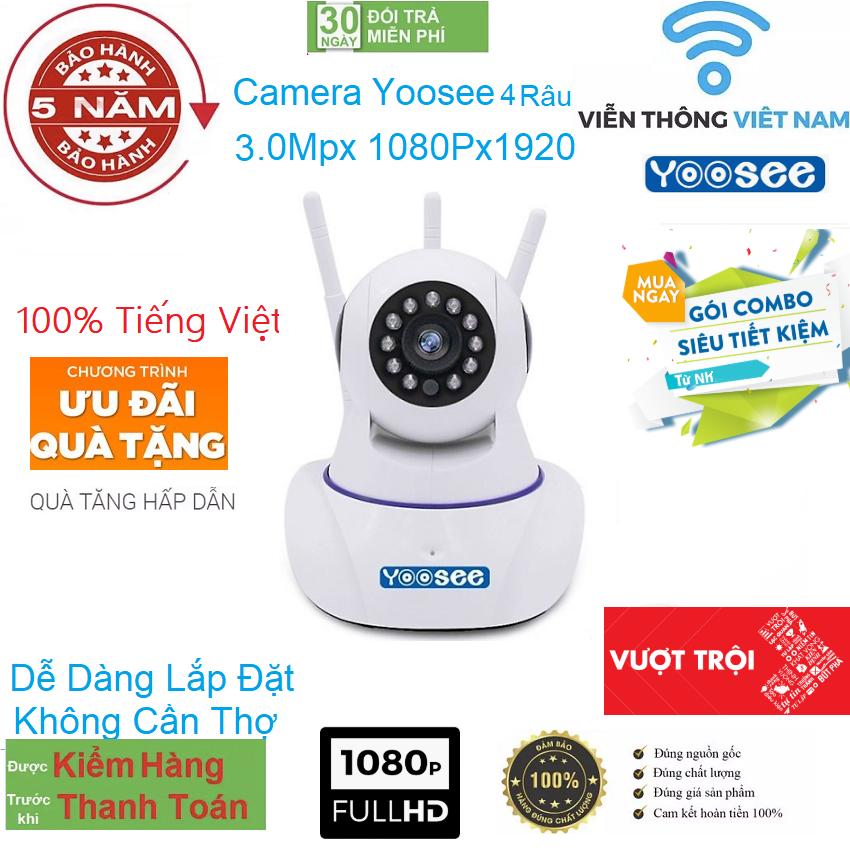 ( KÈM THẺ 128 GB YOOSEE (CÓ 2 MÃ: ĐÃ KÈM THẺ SKU MÀU TRẮNG CÓ THẺ 390K VÀ CHƯA KÈM THẺ 321K - BH 5 NĂM 1 ĐỔI 1 TRONG VÒNG 30 NGÀY) - CAMERA WIFI - YOOSEE WIFI SIÊU NÉT 2.0 FULL HD 1920 x 1080P  - Viễn Thông Đại Phát