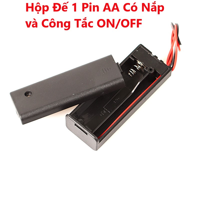 Đế pin aa 1/2/3/4 pin có nắp kèm công tắc on/off, đế pin con thỏ to aa ,
