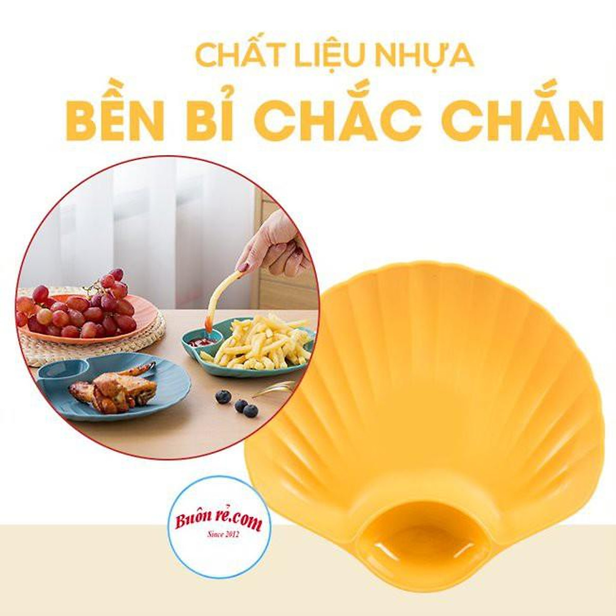 (ComBo) 4 Đĩa Hình Sò 2 Ngăn Siêu Đẹp. ĐTVM