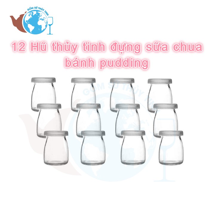 [HCM]Bộ 12 hũ thủy tinh pudding lùn 100ml