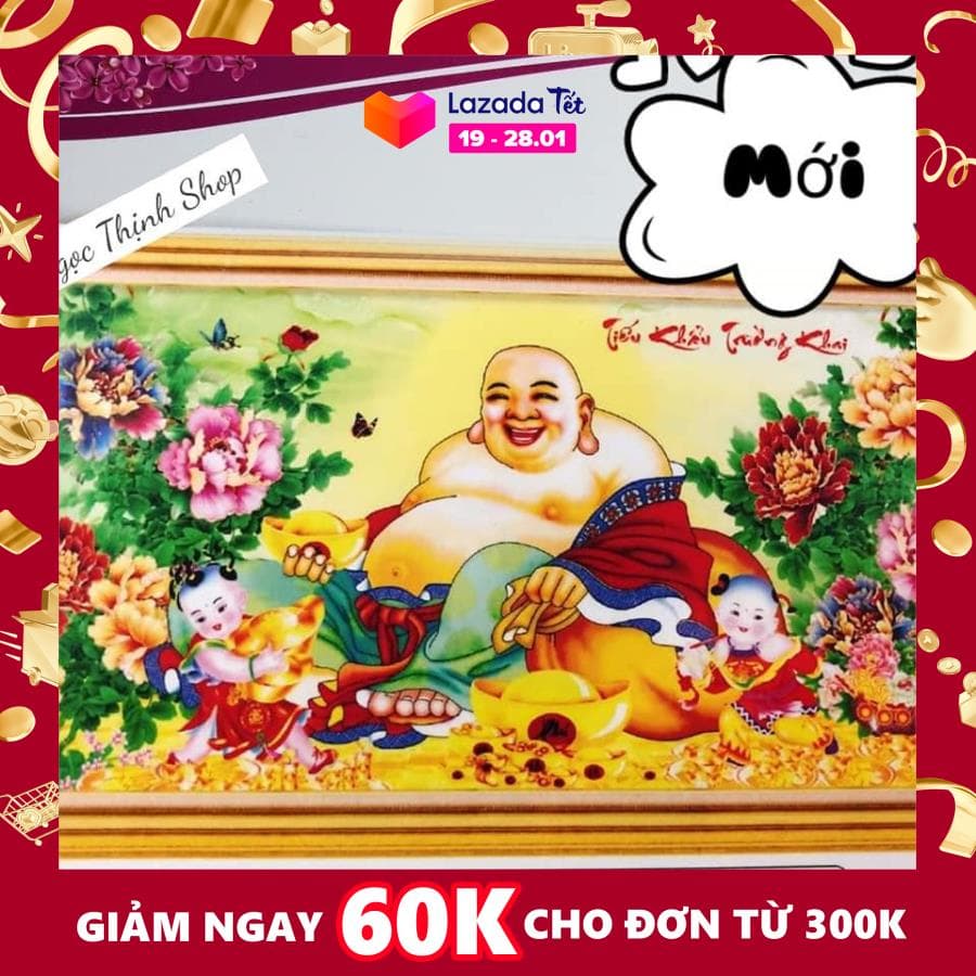 Tranh thêu chữ thập cao cấp phật di lạc TIẾU KHẤU TRƯỜNG KHAI MIỆNG PHẬT CƯỜI MANG MAY MẮN BÌNH AN CHO Gia đình X8239