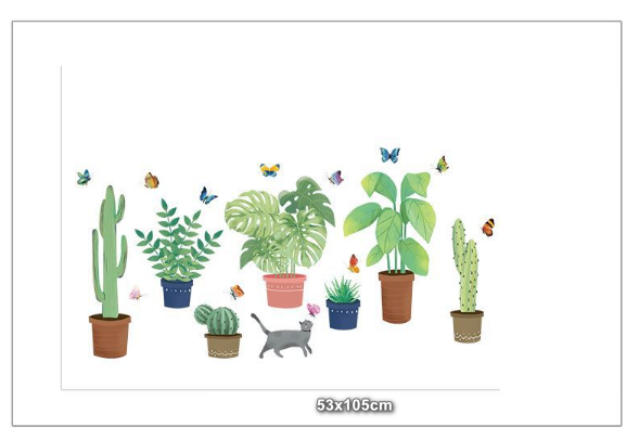[HCM]Decal trang trí tường - Nhiều Chậu Cây mẫu mới
