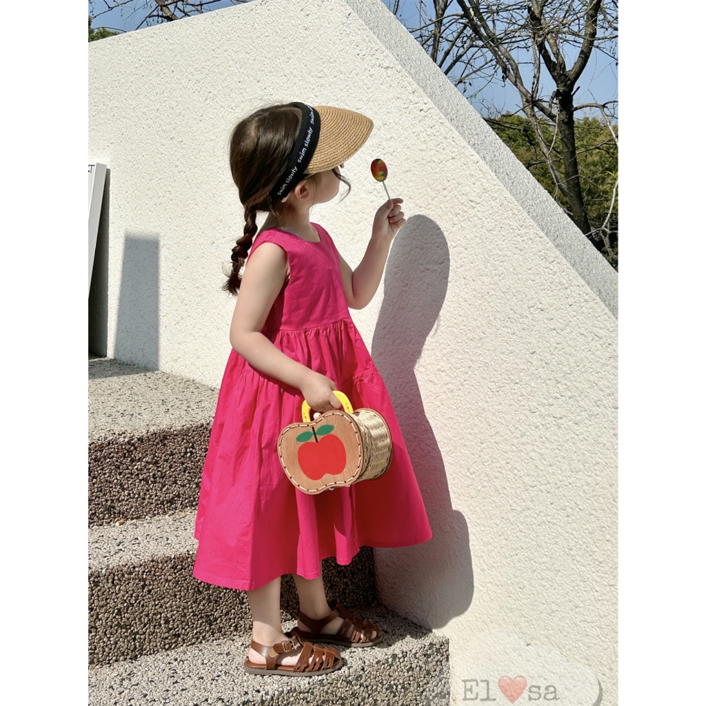 Váy bé gái- Váy Thô Dáng Dài Basic Siêu Xinh Cho Bé 1-8 Tuổi