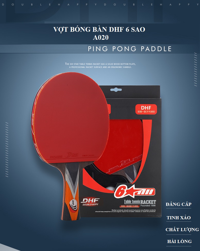 Vợt bóng bàn DHF DOUBLEHAPPY 6 sao A020 thể thao chuyên nghiệp