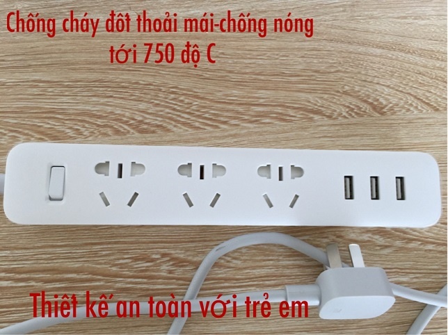 COMBO Ổ CẮM DÀI XIAOMI POWER STRIP TẶNG ĐÈN LED USB