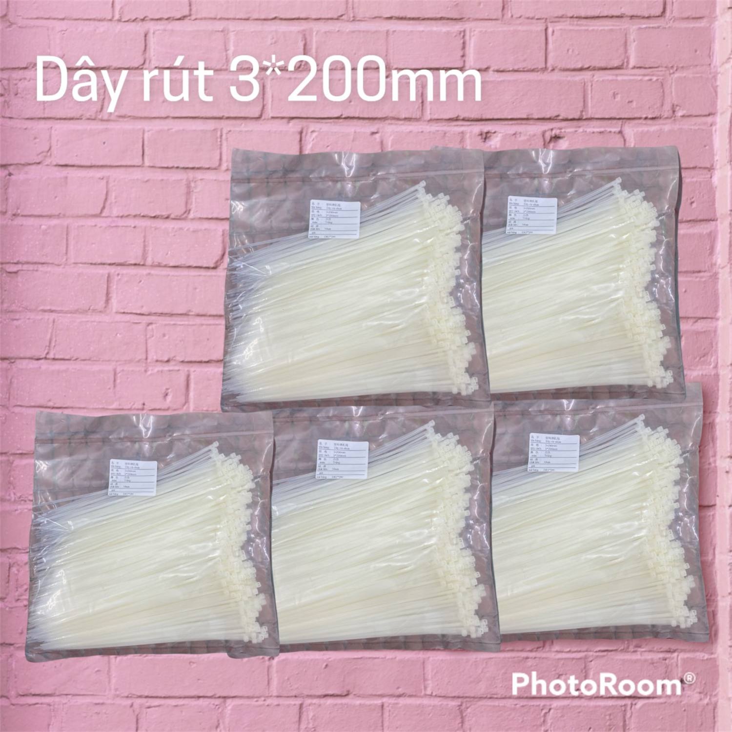 Dây rút nhựa 3*200mm ( ĐÓNG GÓI 1 BỊCH GỒM 500 SỢI DÂY RÚT )