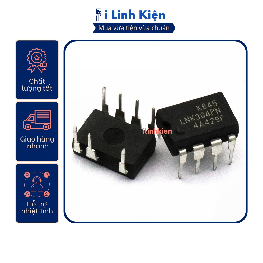 Ic nguồn lnk364pn lnk364 dip-7 chính hãng power integrations