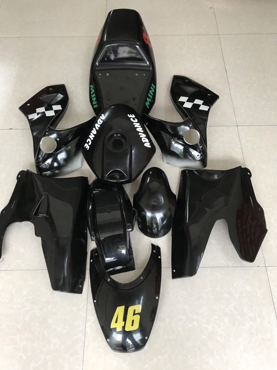 Dàn Áo Xe Moto Mini 50cc - xe ruồi - trọn Bộ