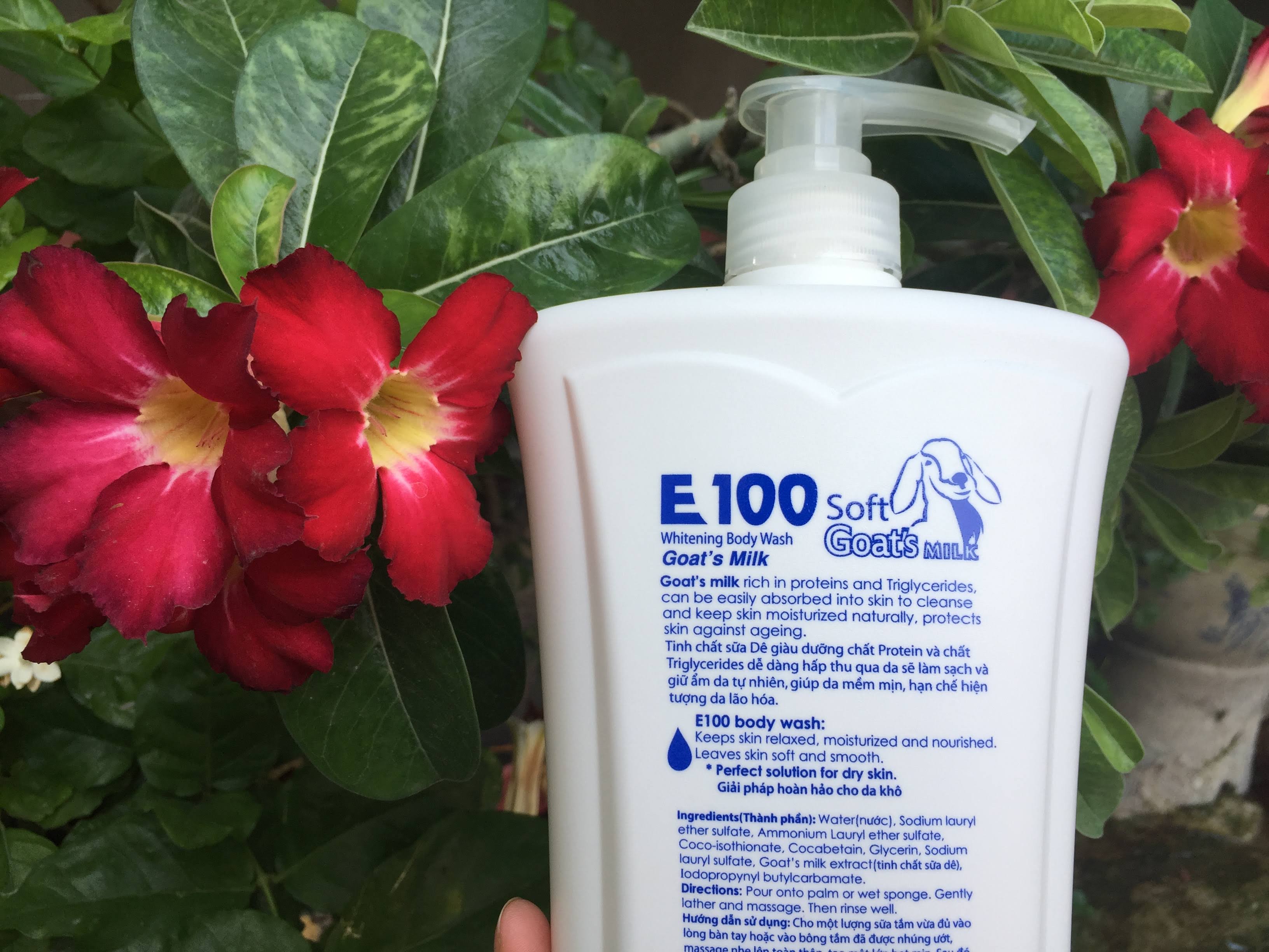 Sữa tắm Dê trắng da E 100 - 1200 ml nuôi dưỡng da khô