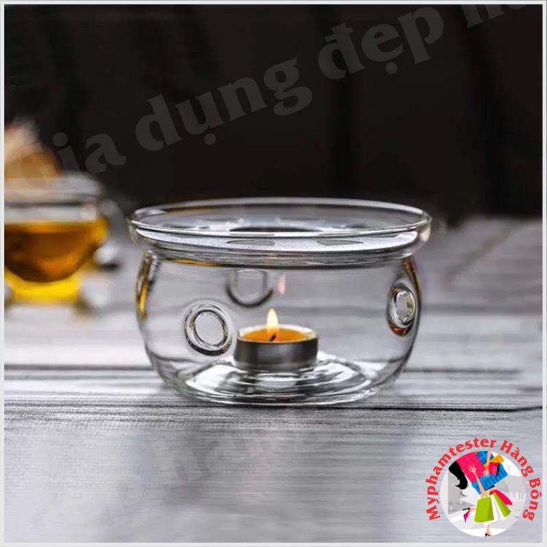 Combo ấm vồng, đế nến đun, chén đĩa thuỷ tinh