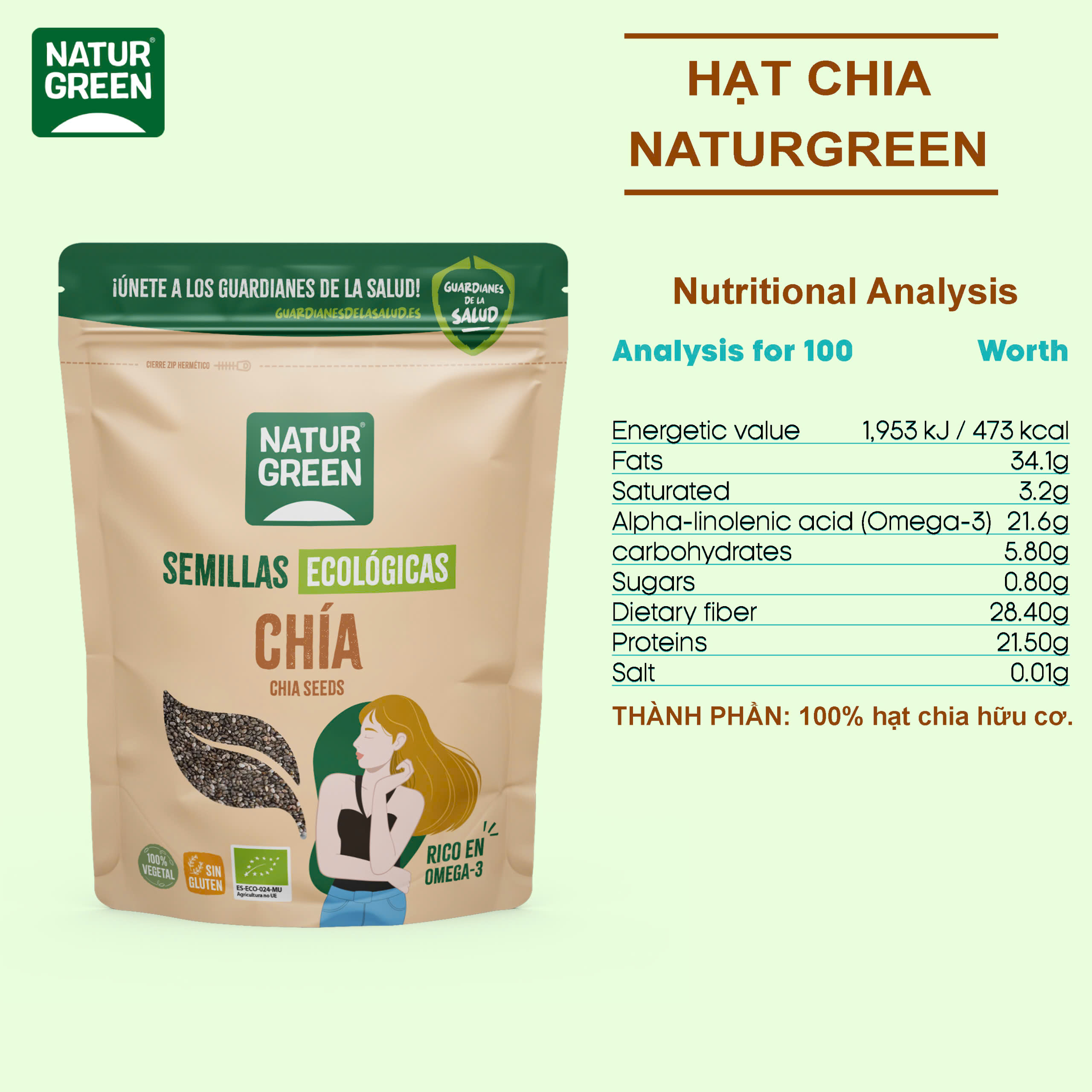 Hạt Chia Hữu Cơ NaturGreen