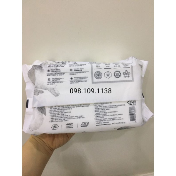 Khăn ướt cao cấp MOMO RABIT Hàn Quốc 72 tờ