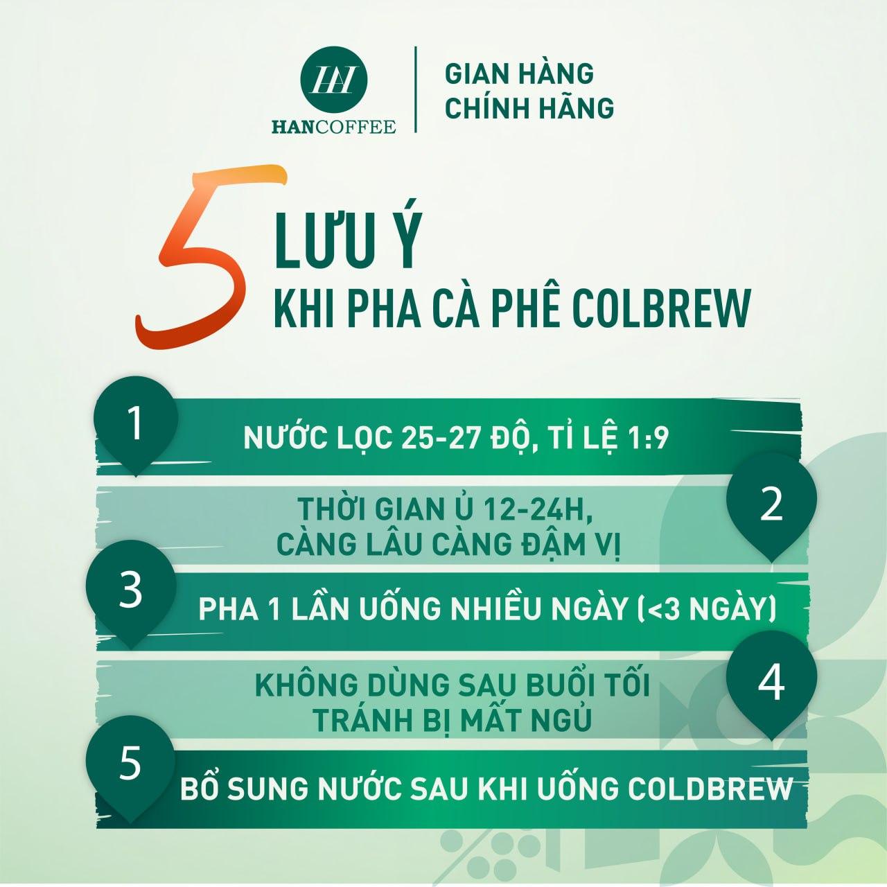 Cà phê Cold Brew HANCOFFEE PREMIUM BLEND hộp 10 x 20g