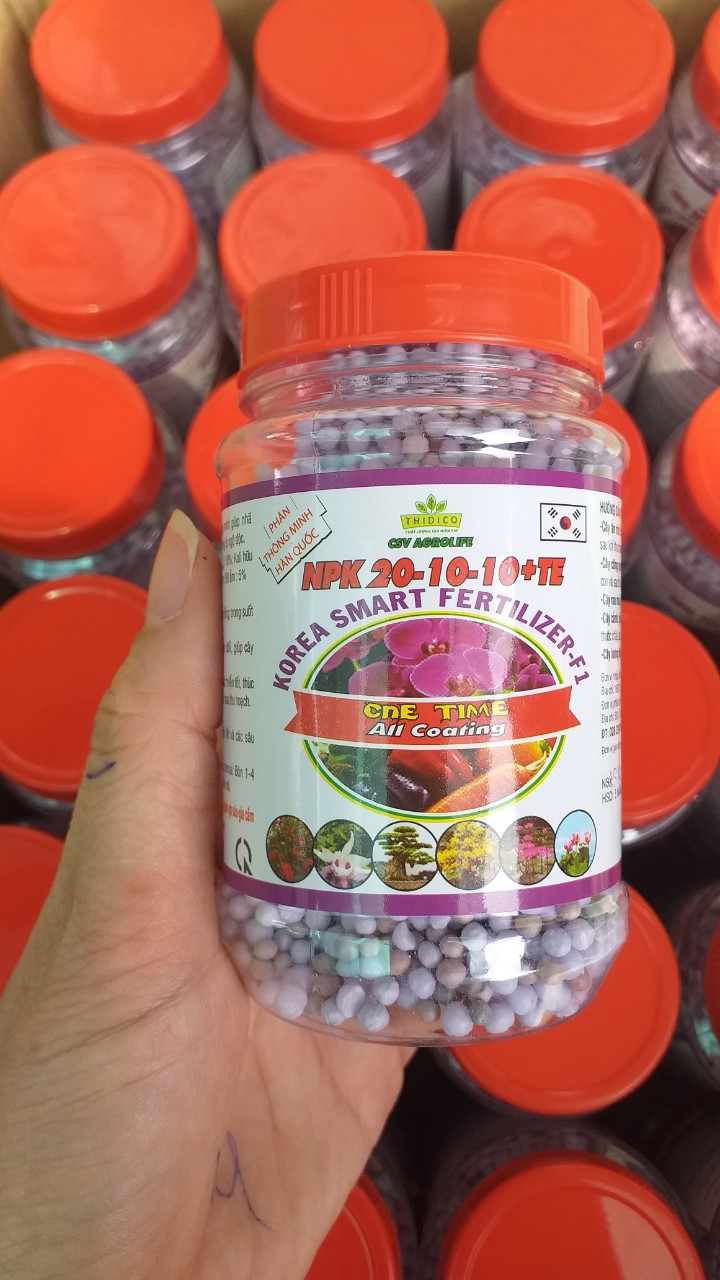 Phân tan chậm thông minh hàn quốc npk 20-10-10+te lọ 150gr