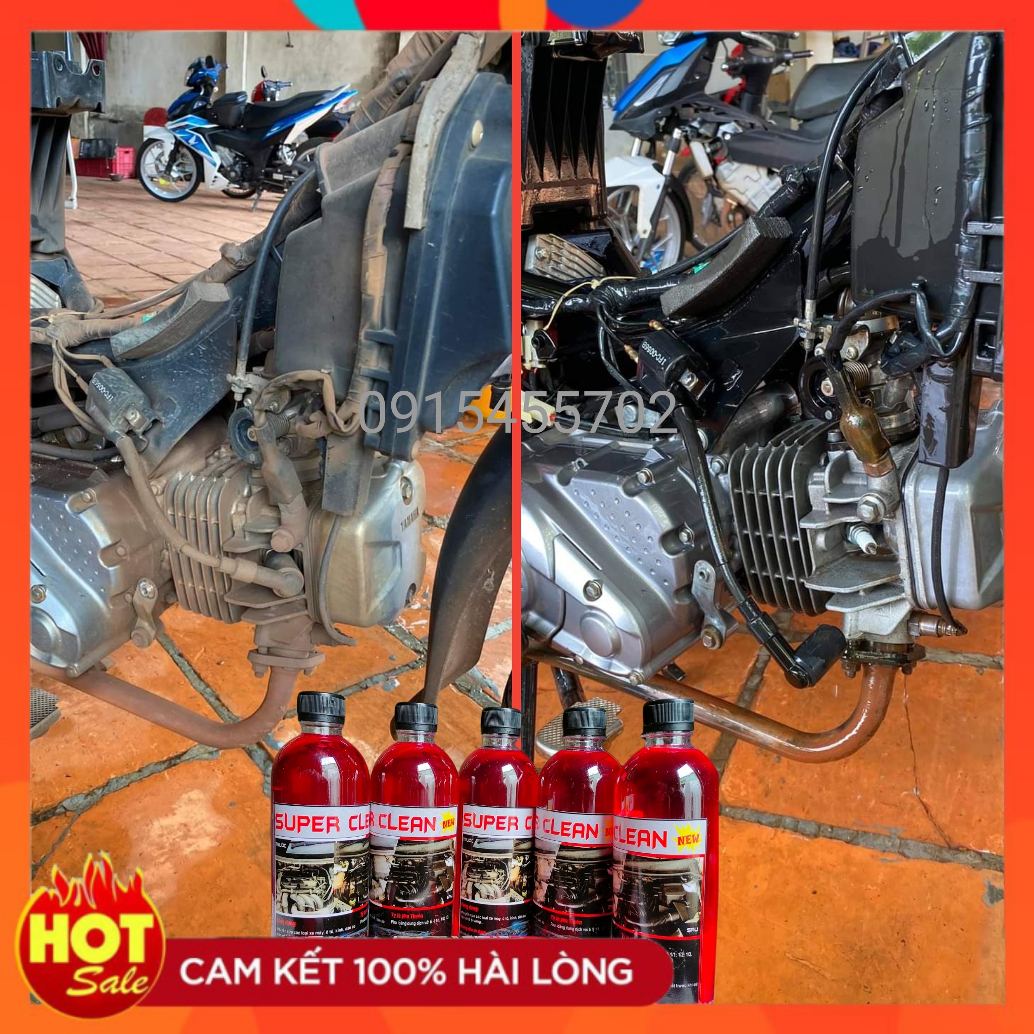 COMBO 2 CHAI DUNG DỊCH TẨY RỬA XE MÁY SUPER CLEAN NEW