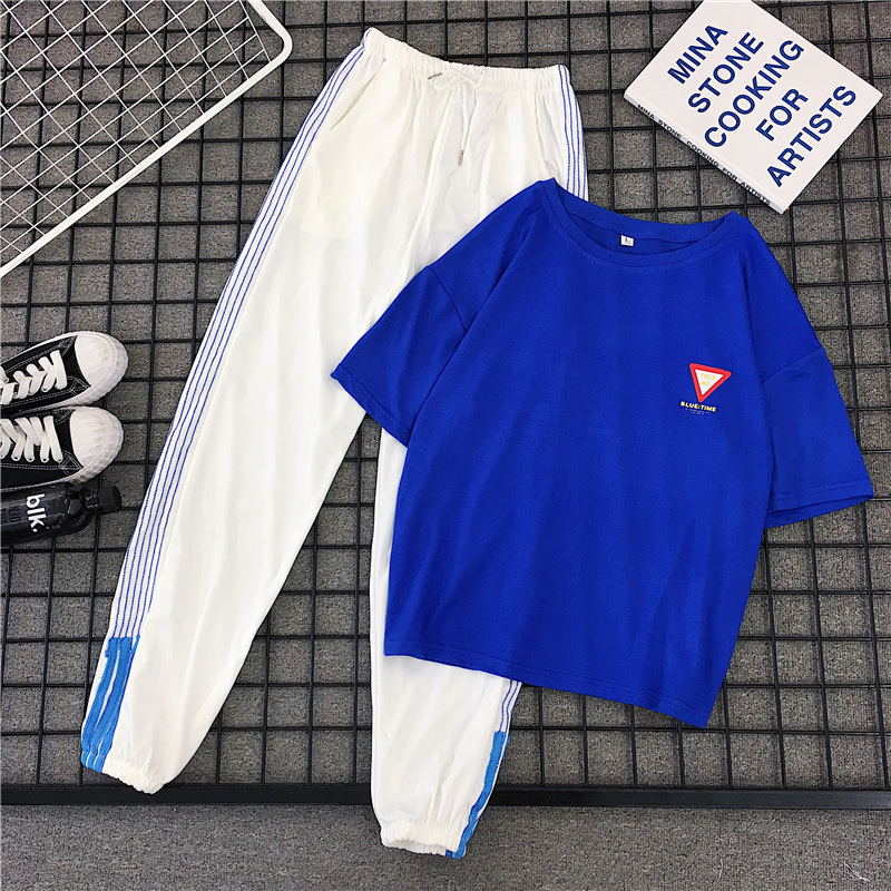 [ Voucher Giảm 50% ] Bộ Quần Áo Nữ Cổ Tròn Tay Lỡ In Họa Tiết Chữ WELCOM Quần Jogger Basic Bo Ống Kiểu Dáng Trẻ Trung Thời Trang Shiny Sunday WM QA 052