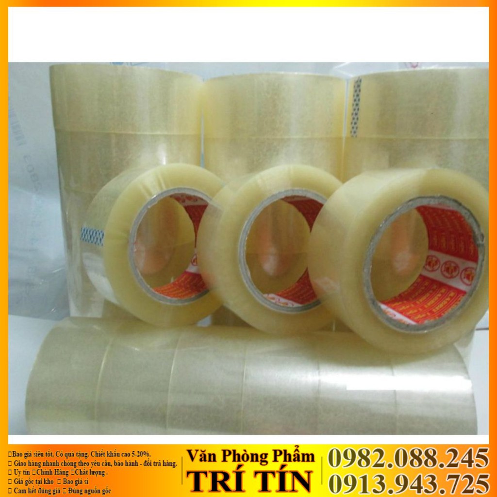 Cuộn băng keo trong đóng hàng hóa 100 yard.