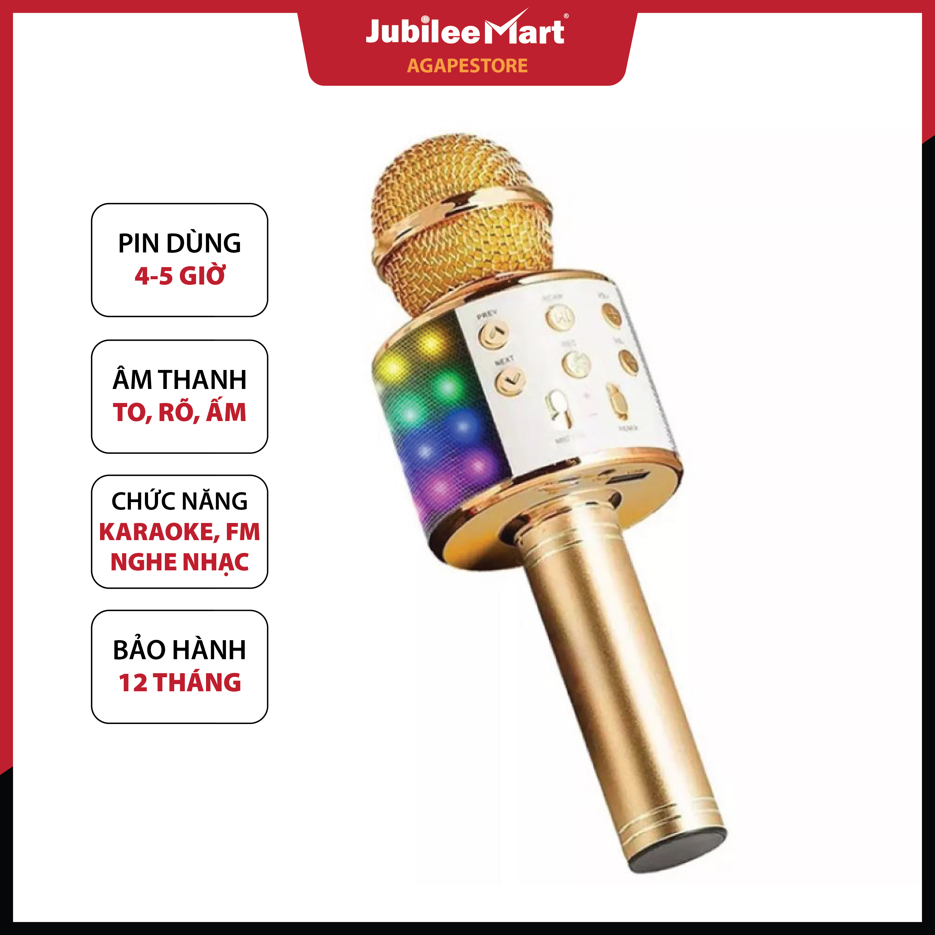 Mic hát karaoke kiêm loa bluetooth, mic hát karaoke bluetooth, mic hát karaoke không dây, mic hát karaoke trên điện thoại WS 858