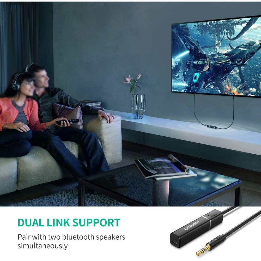 Bộ phát Bluetooth 4.2 Ugreen 40761 cổng 3.5mm Cho Tivi, Máy Tính