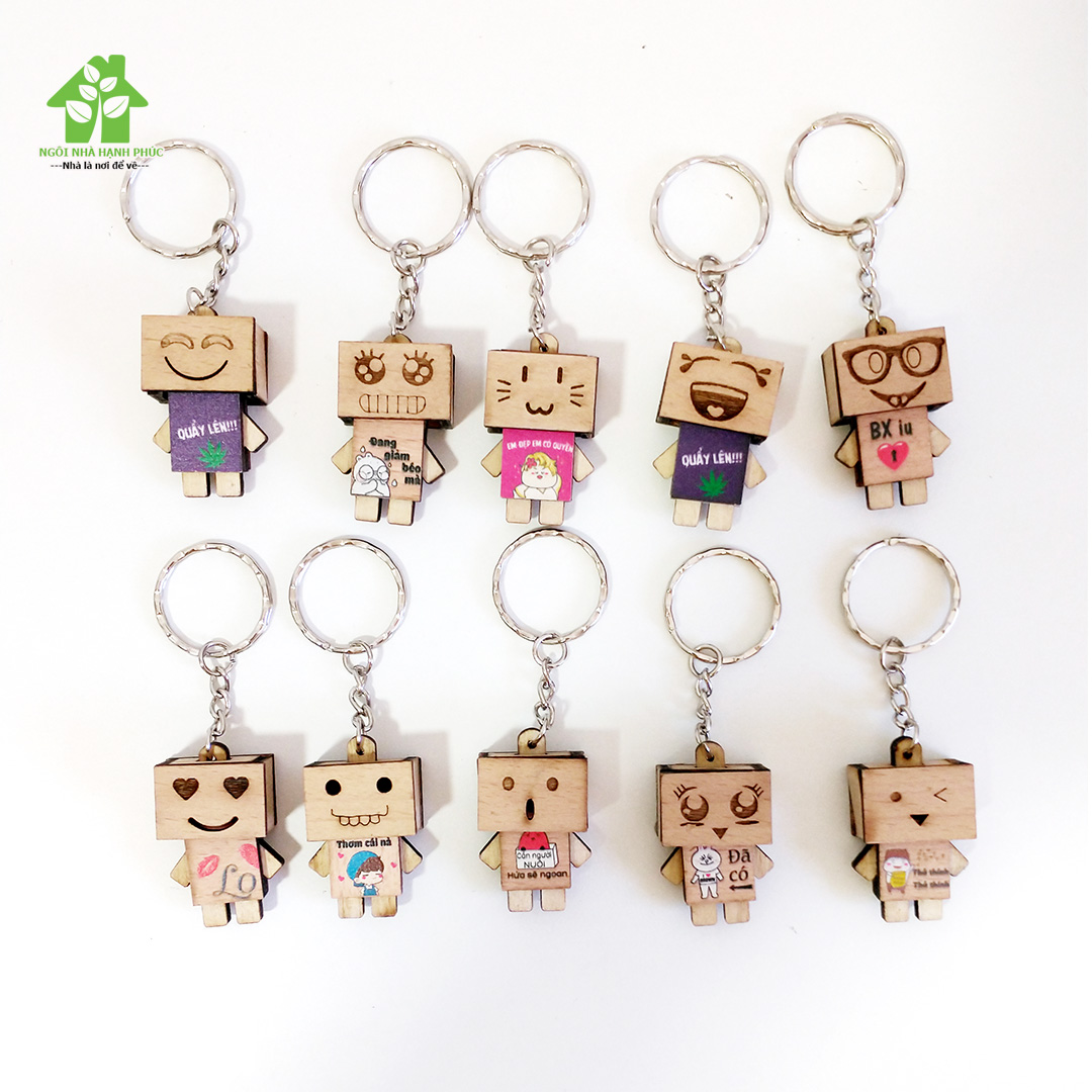 Móc khóa Gỗ Danbo siêu chất, mẫu tùy ý