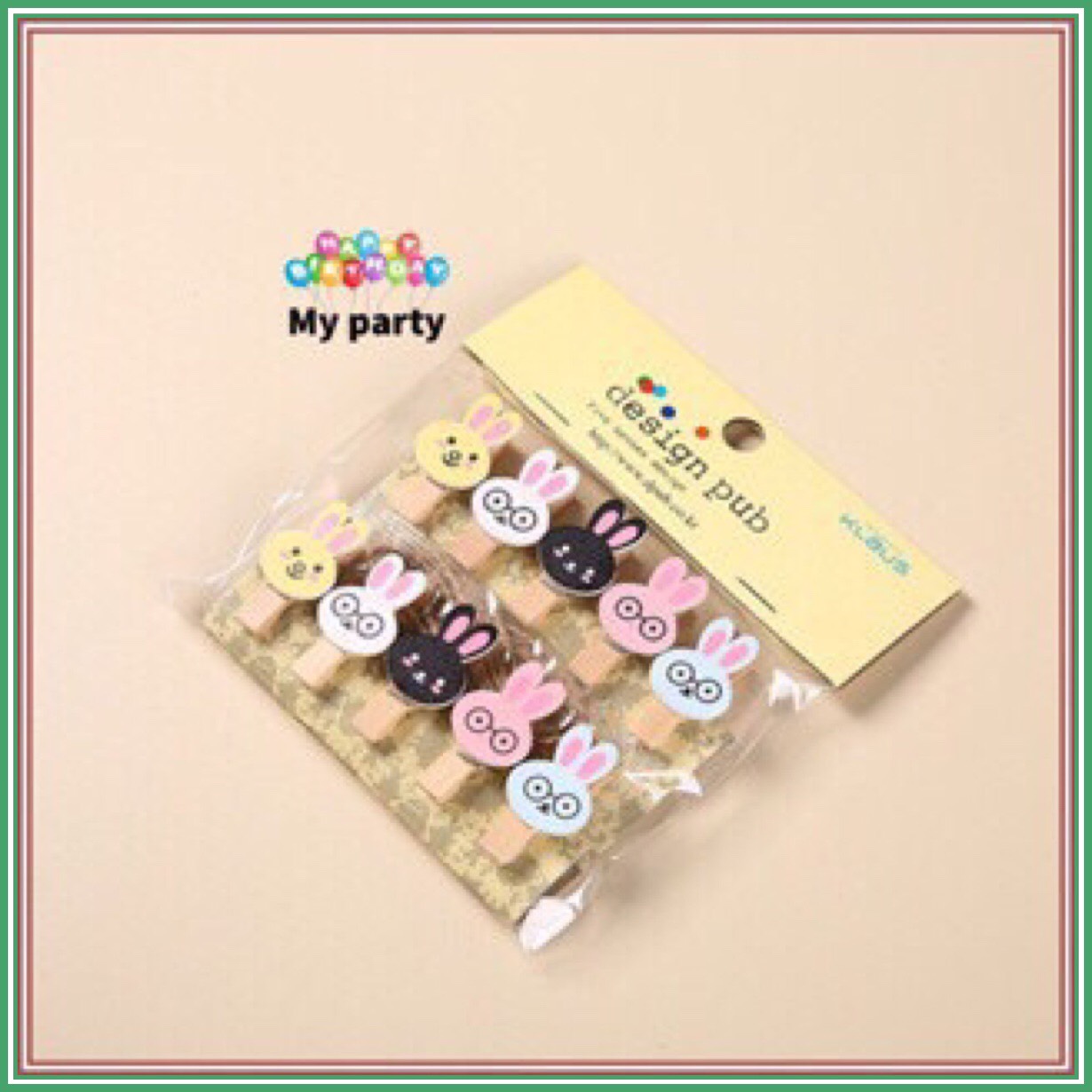 Sỉ set 10 kẹp gỗ nhiều hình dễ thương theo chủ đề