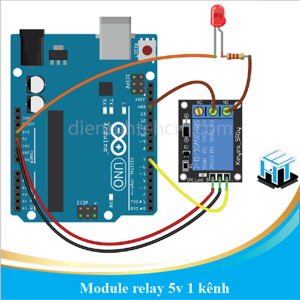 Module relay 5v 1 kênh màu xanh - Không cách ly