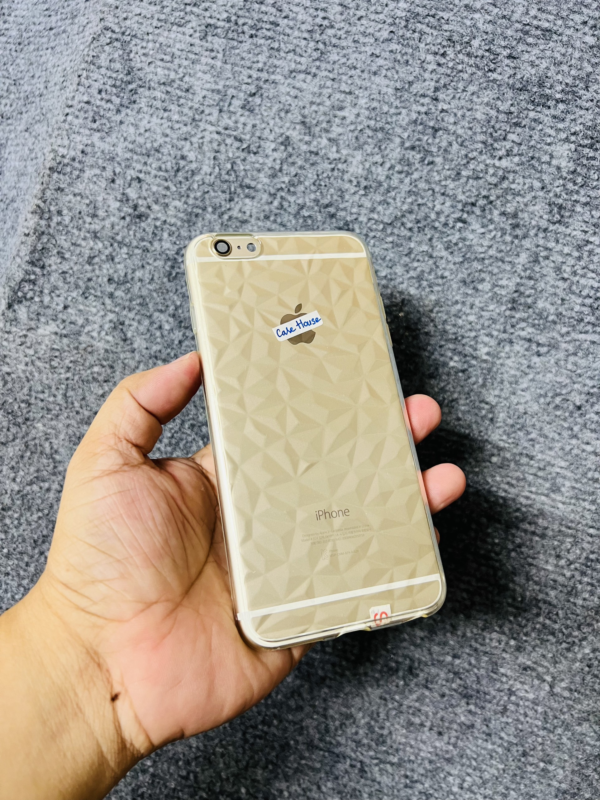 Ốp lưng iphone 6Plus silicon trong vân đá ,vân tam giác kiểu diamond