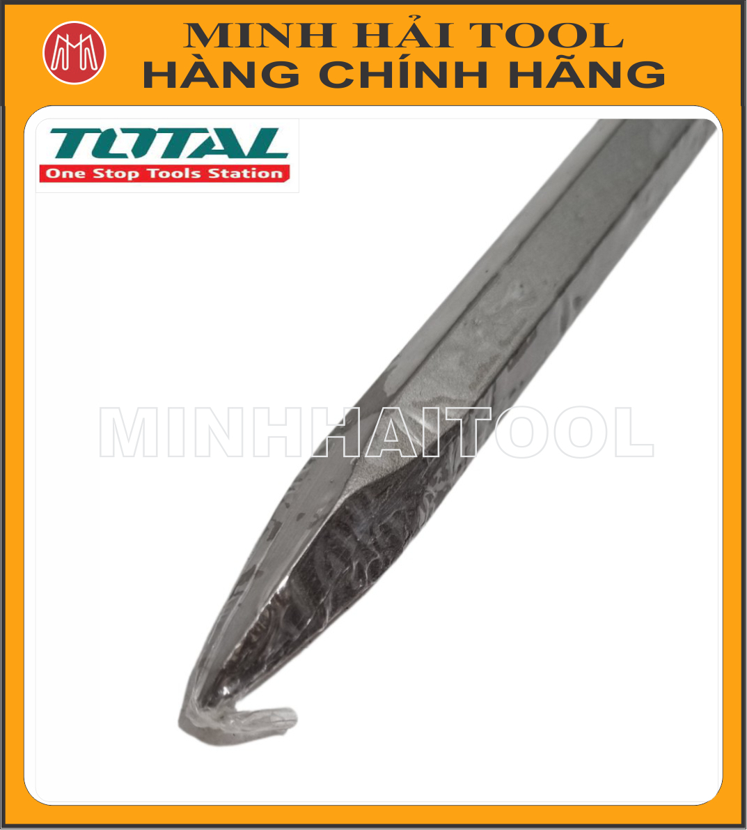 TOTAL – Mũi đục nhọn cỡ Ø14x250mm. Model: TAC1511141. Chất liệu: Thép công nghiệp SDS Plus
