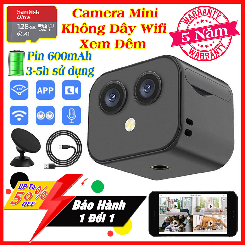 Camera wifi không dây camera mini siêu nhỏ kết nối điện thoại cammera
