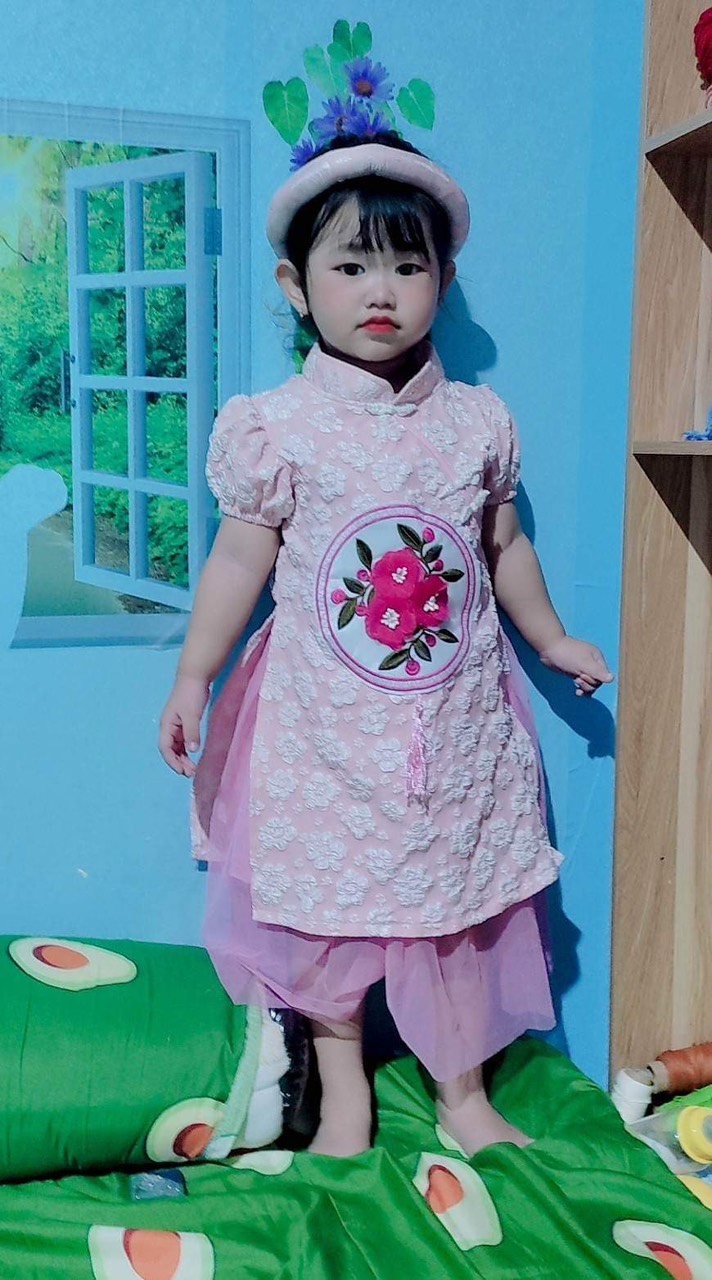 Set áo dài kèm mấn xinh xỉu cho bé cưng🌸🌸🌸🌸