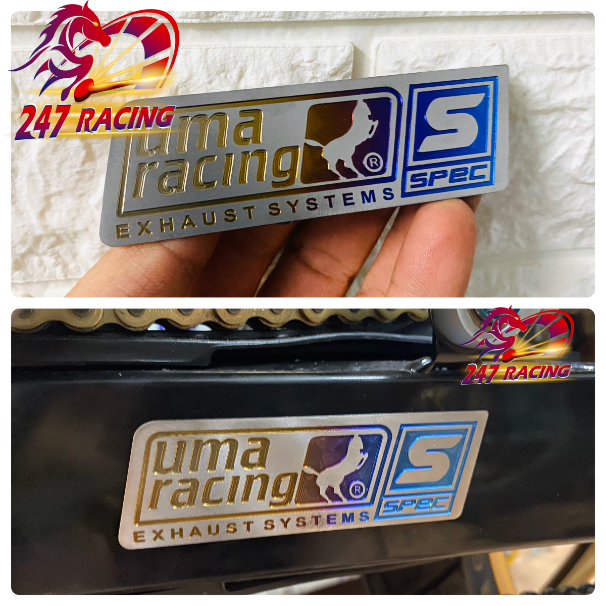 Tem titan chữ uma racing bảng lớn trang trí mọi xe máy