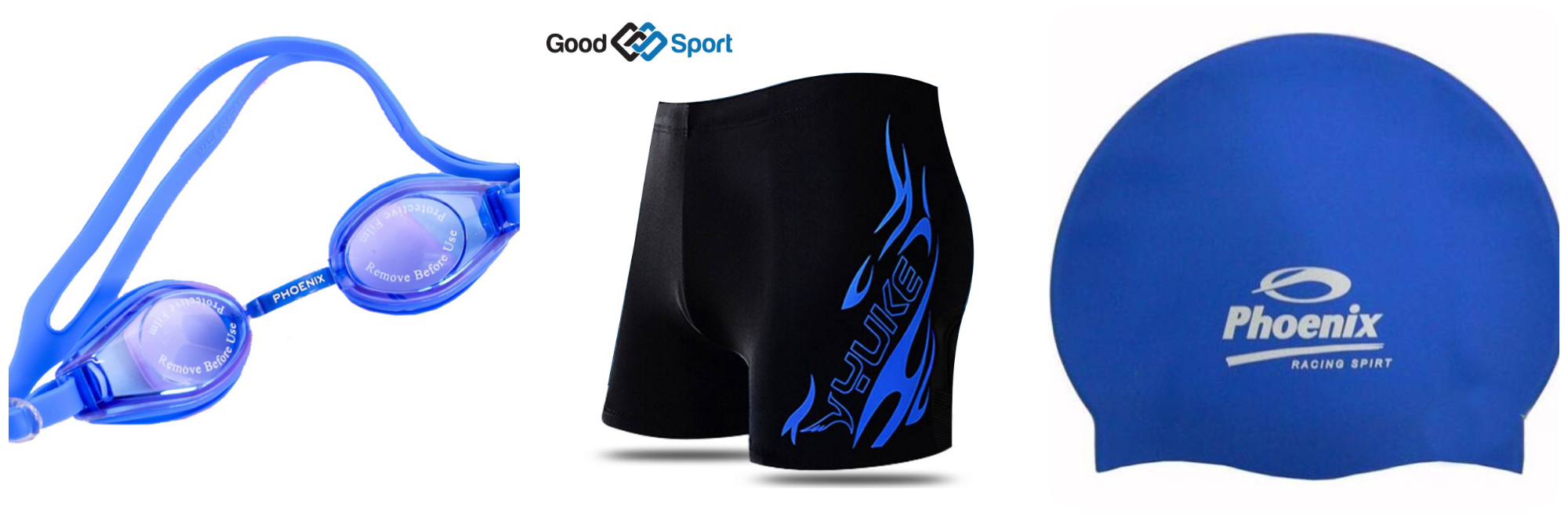 Combo quần bơi, mũ bơi và kính bơi nam/nữ