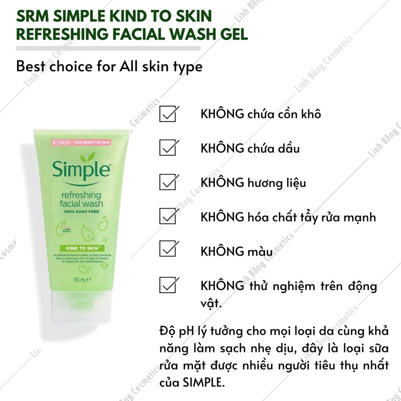 Sữa rửa mặt Simlpe - Tuýp 150ml
