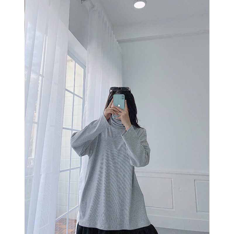 [HCM]Áo cổ lọ dáng rộng tay dài