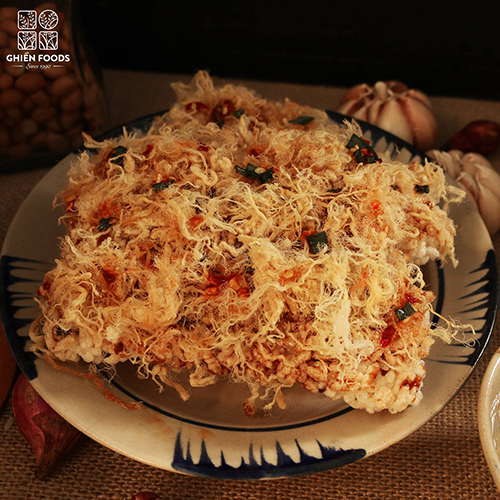 [HCM]Cơm cháy siêu chà bông cay 500gr GHIENFOODS