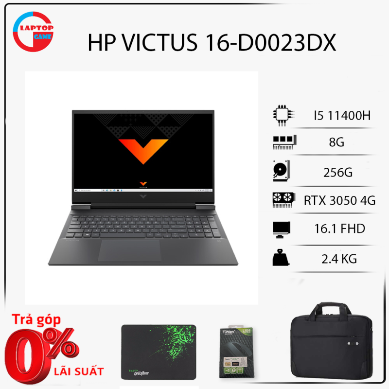 Bảng giá [Mới 100%] Laptop Gaming HP Victus 16-D0023DX (Core i5 11400H, RAM 8GB, 256GB, RTX 3050 4GB, 16.1 FHD IPS) Phong Vũ