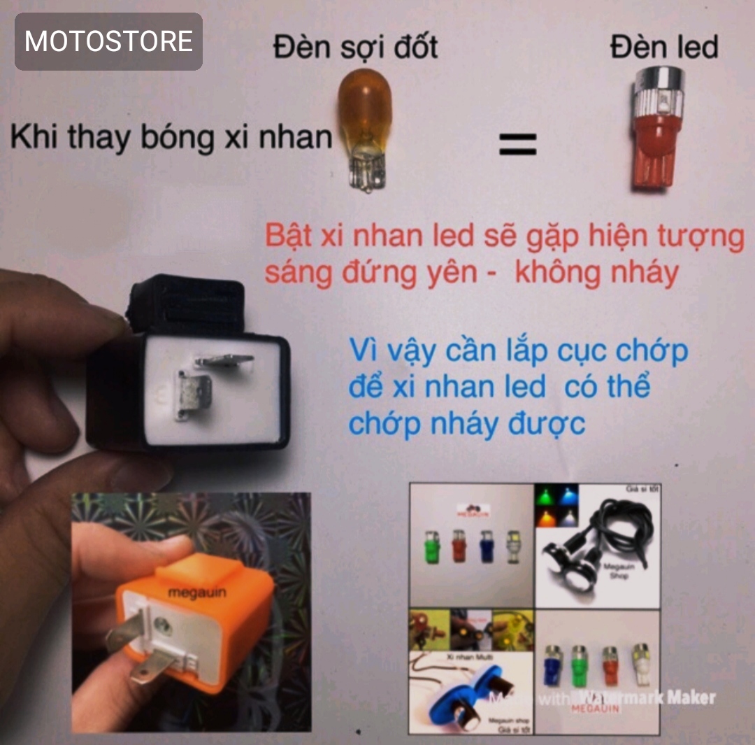 ĐÈN LED XI NHAN DEMI 5 TIM XE MÁY (Giá 1 cái)