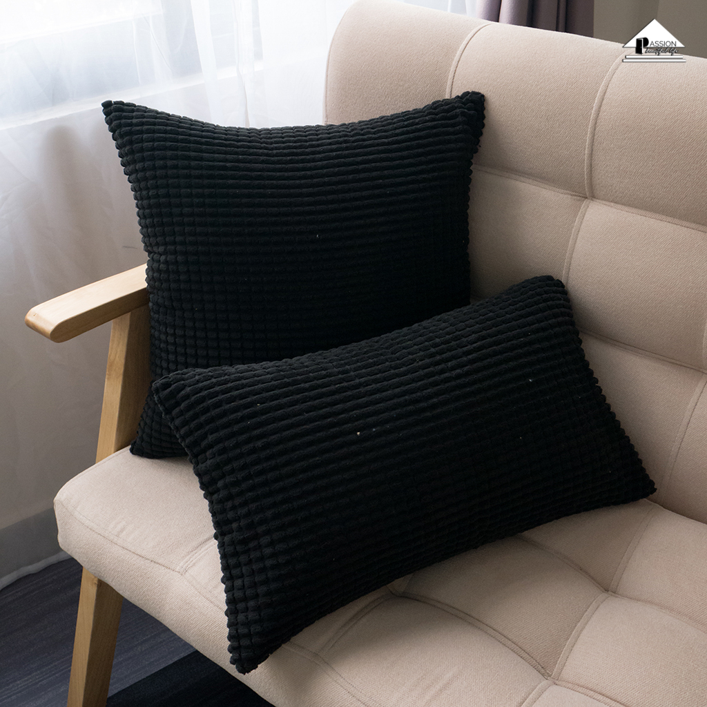 Vỏ Gối Tựa Lưng, Gối Sofa Nhung Dập Caro Sang Trọng