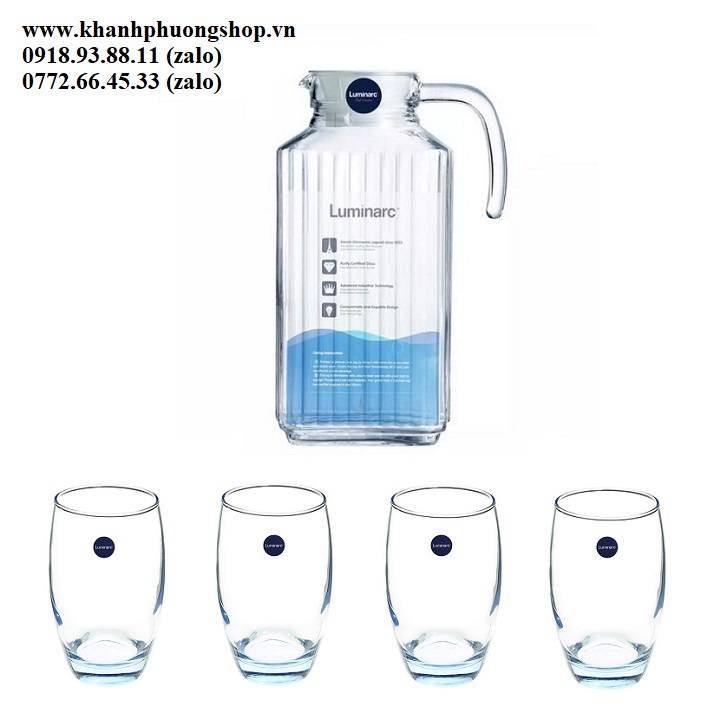 [HCM]bộ bình và ly thủy tinh Luminarc - bộ bình và ly thủy tinh