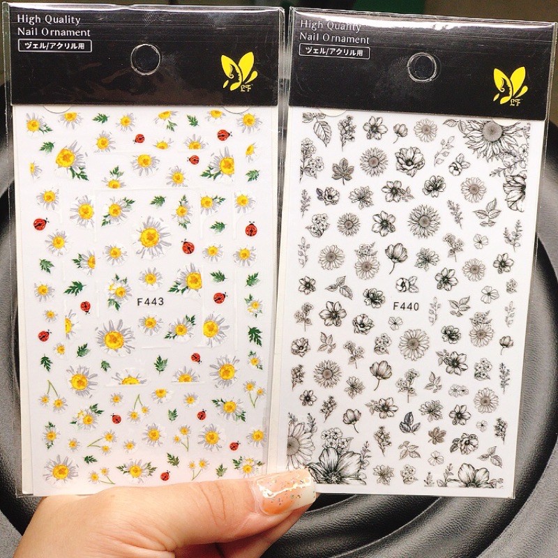 Sticker hoa bướm dán móng 21 đến 40