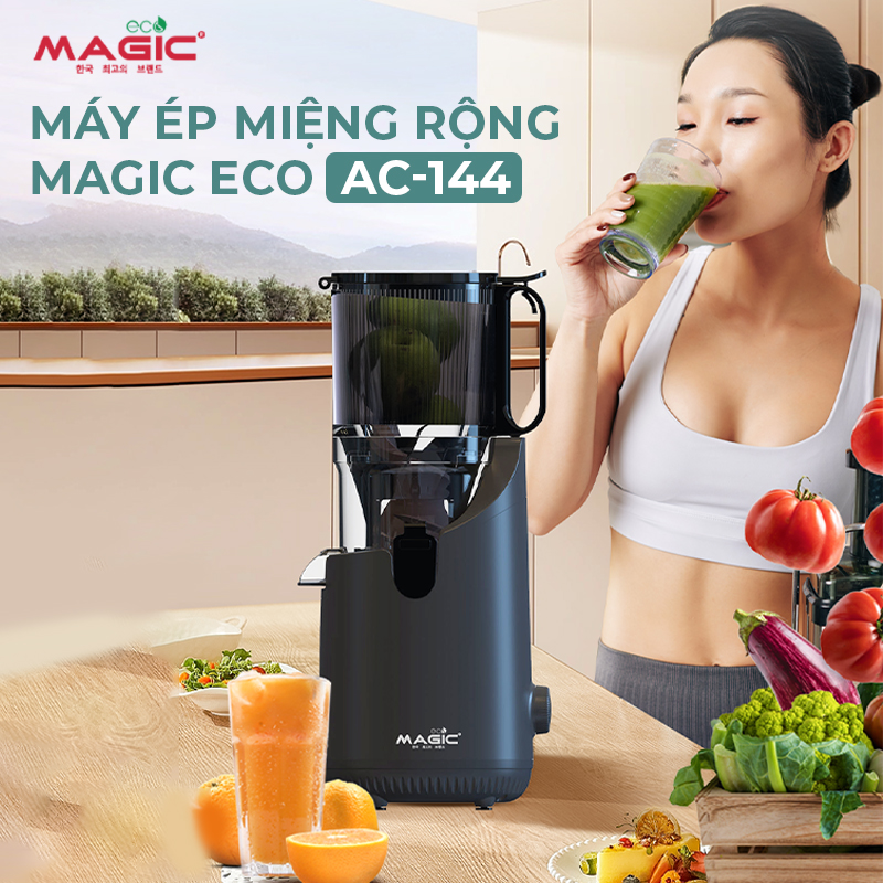 Máy ép chậm miệng rộng Magic Eco AC-144, hàng chính hãng