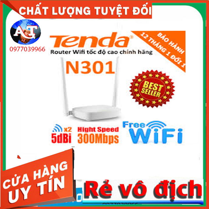 Bộ phát wifi chuẩn n 300mbps tenda n301