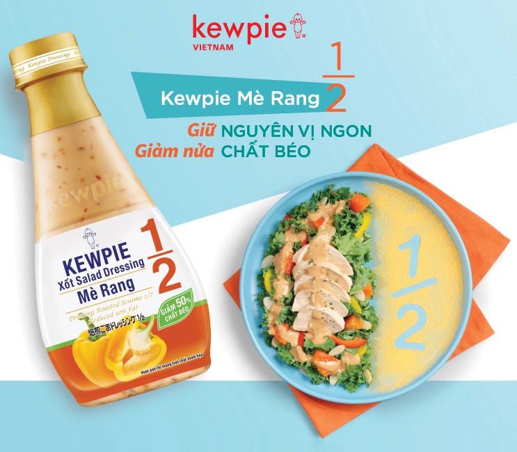KEWPIE (chai 210ml) SỐT MÈ RANG ÍT BÉO Reduced Fat Salad Dressing Roasted Sesame