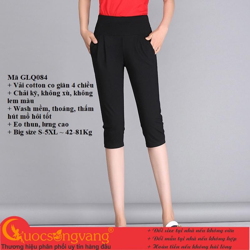 Quần lửng nữ lưng thun kiểu harem quần lửng lưng cao co giãn 4 chiều GLQ084