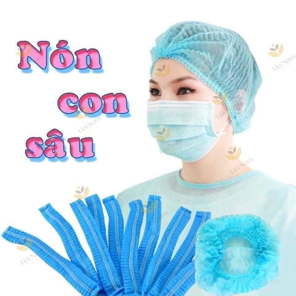 Mũ con sâu, mũ trùm y tế bịch 100 cái